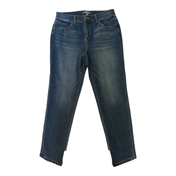 LISA RINNA COLLECTION Skinny JEANS Size 10 Super Cute Angle Cut On Bottom V623 - Picture 9 of 9